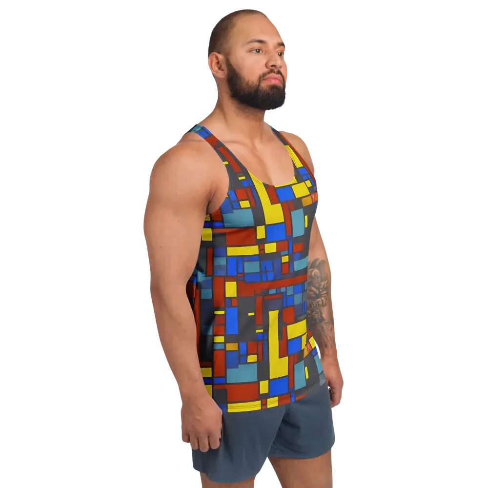 Cobalt Construct on Men's Tank Top — Right Front