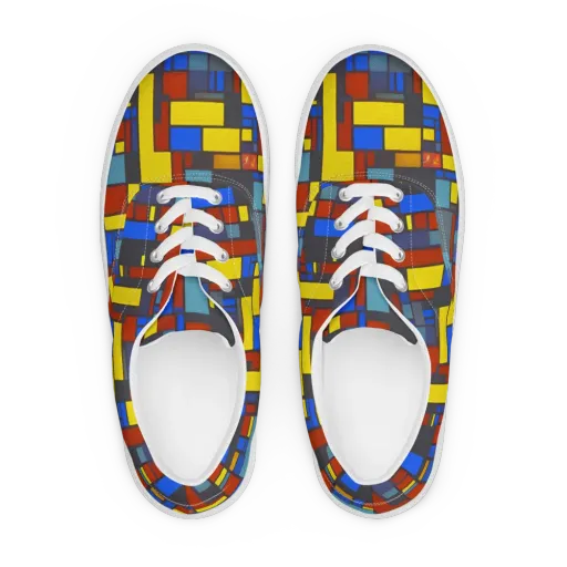 Cobalt Construct on a Men's Lace-Up Canvas Shoes
