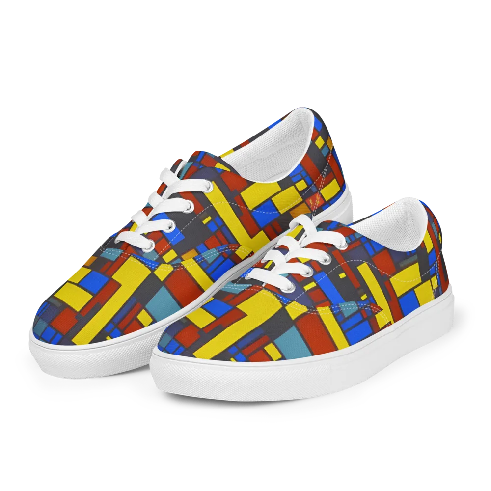 Cobalt Construct on Men's Lace-Up Canvas Shoes — Left Front
