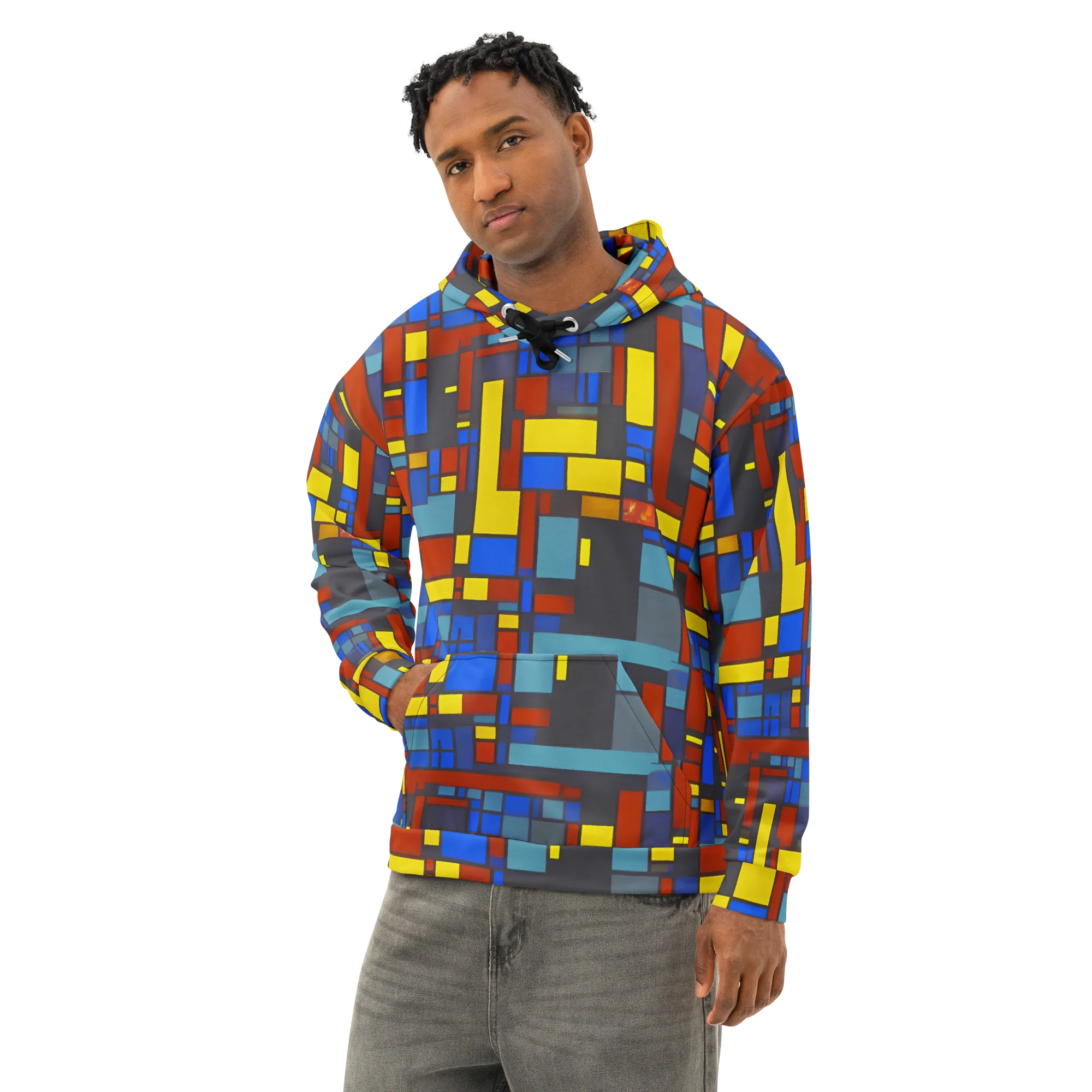 Cobalt Construct on Cotton Hoodie — Left Front
