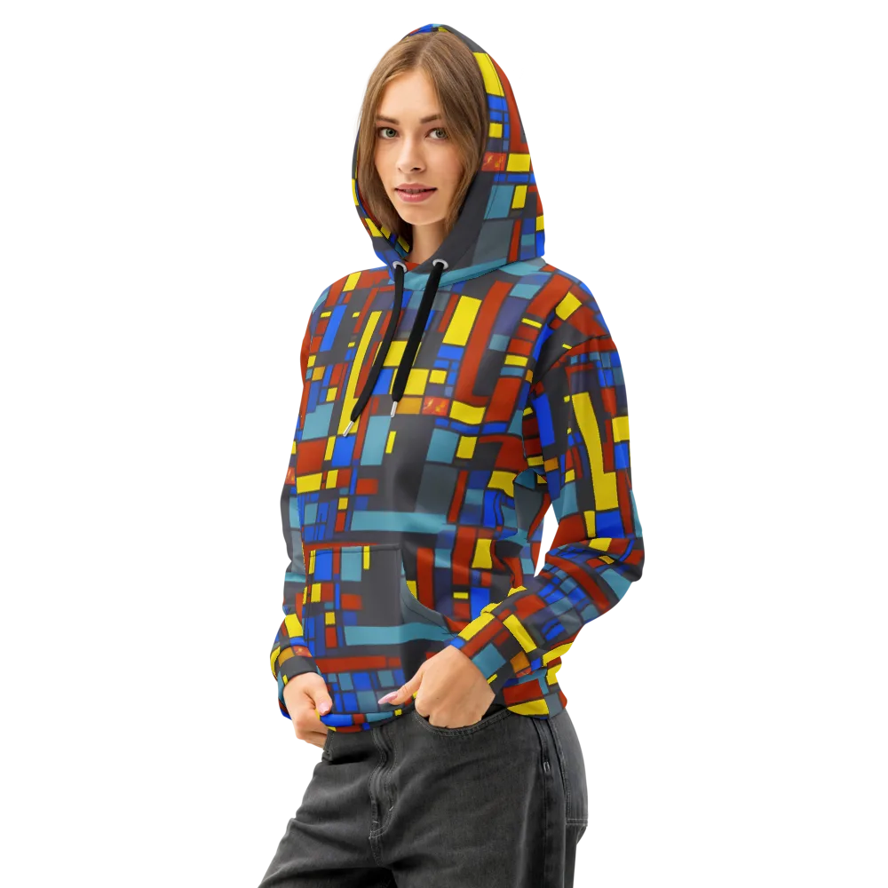 Cobalt Construct on Cotton Hoodie — Left Front