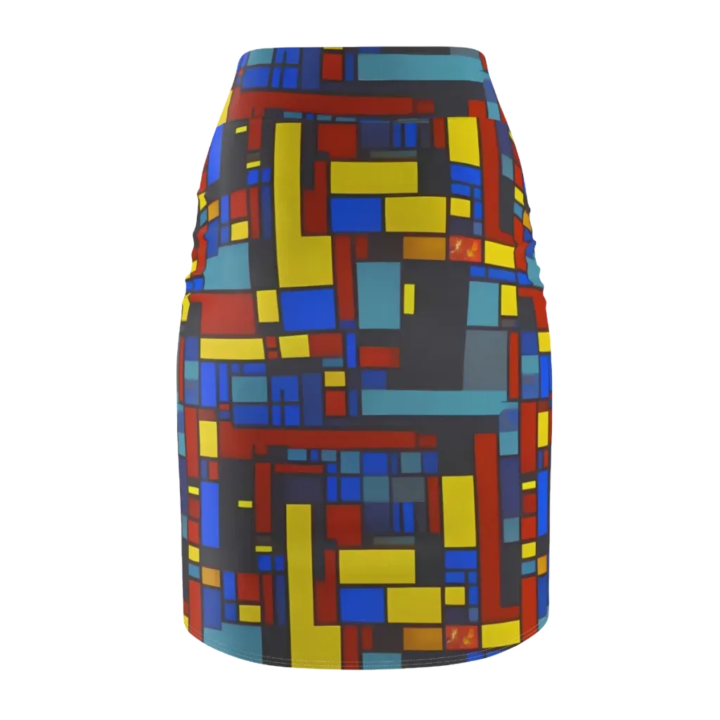Cobalt Construct on Pencil Skirt — Back