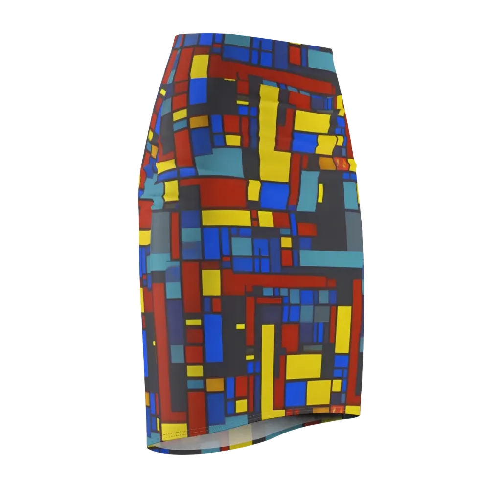 Cobalt Construct on Pencil Skirt — Front Side