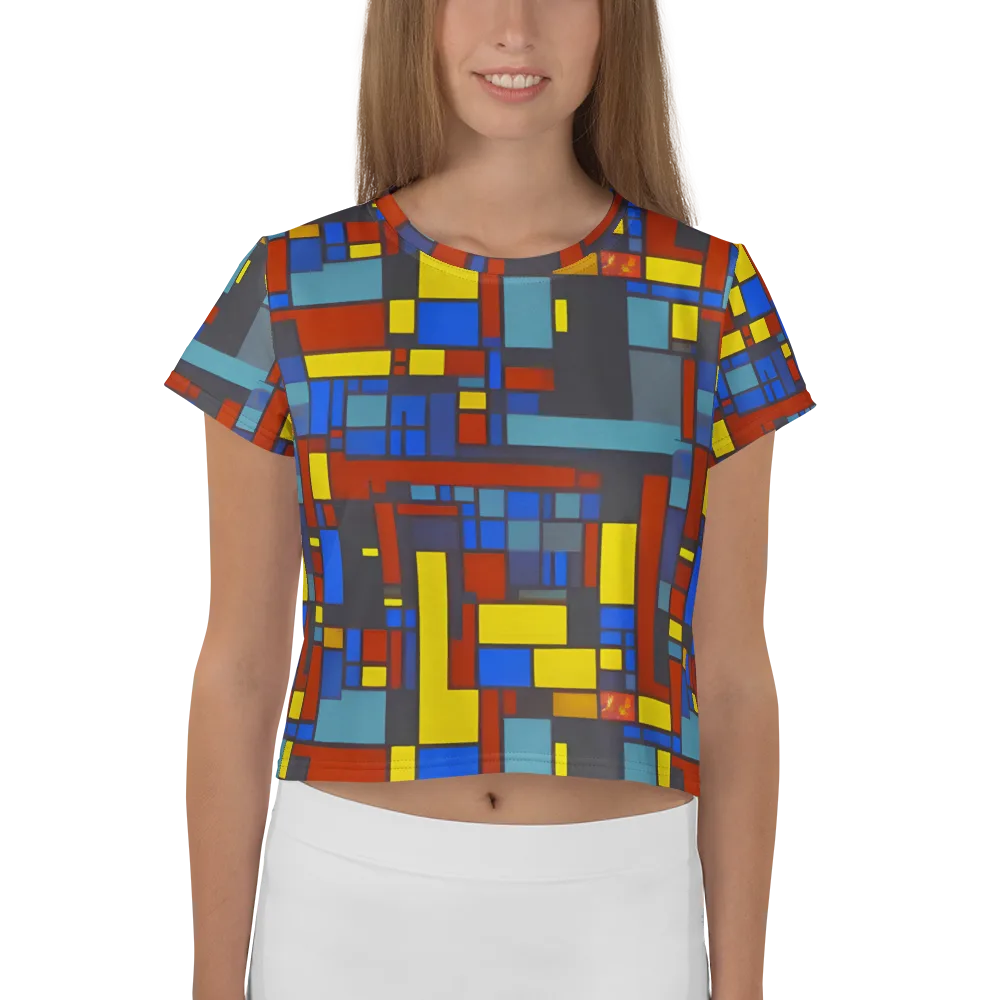 Cobalt Construct on Crop Tee — Front