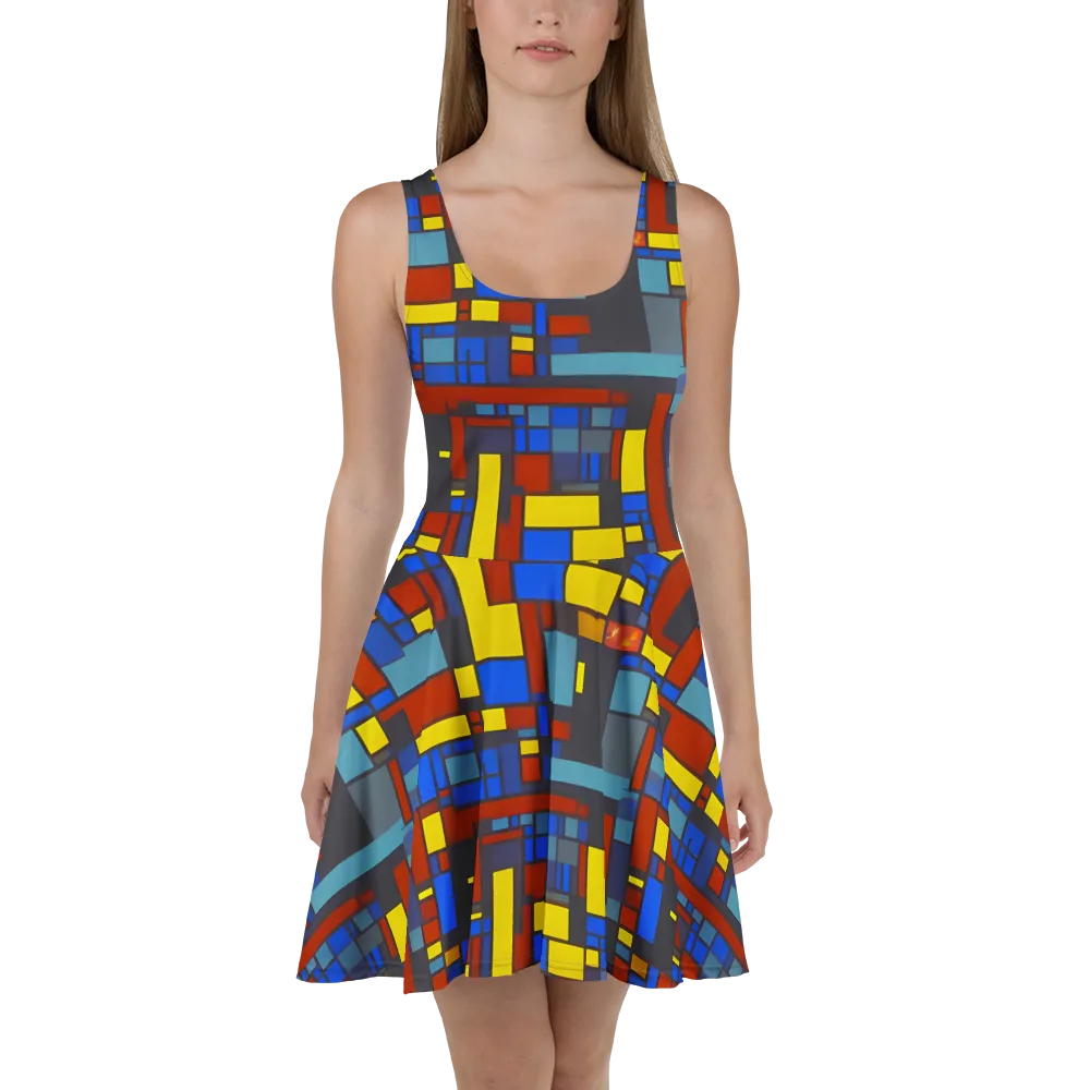 Cobalt Construct on Skater Dress — Front