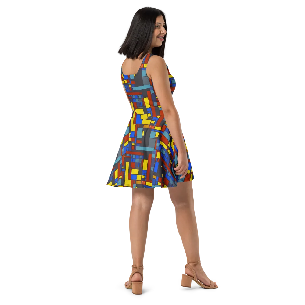 Cobalt Construct on Skater Dress — Right