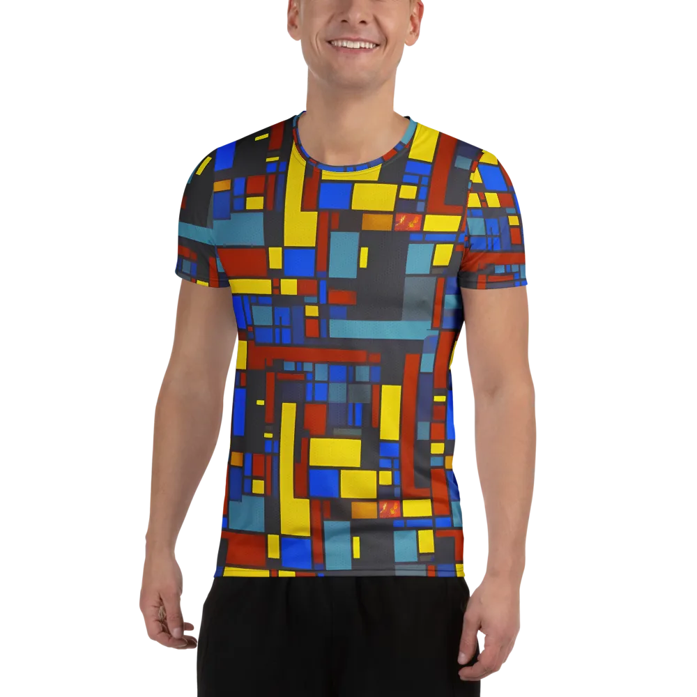 Cobalt Construct on Men's Athletic T-Shirt — Front