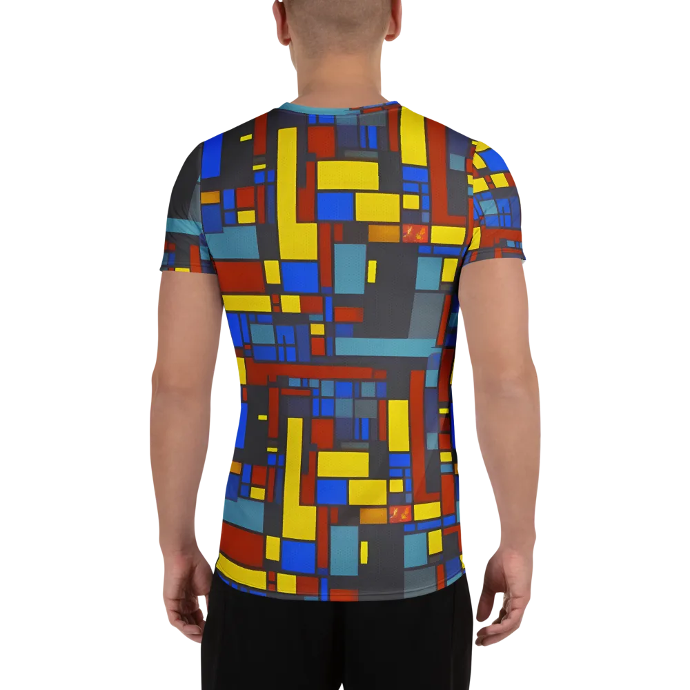 Cobalt Construct on Men's Athletic T-Shirt — Back