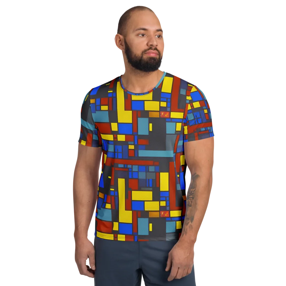 Cobalt Construct on Men's Athletic T-Shirt — Front