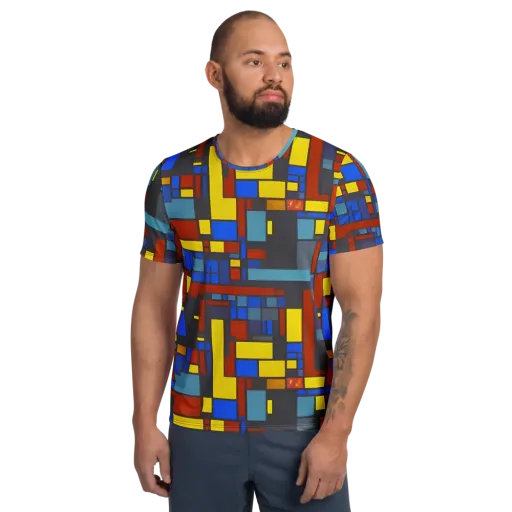 Cobalt Construct on a Men's Athletic T-Shirt