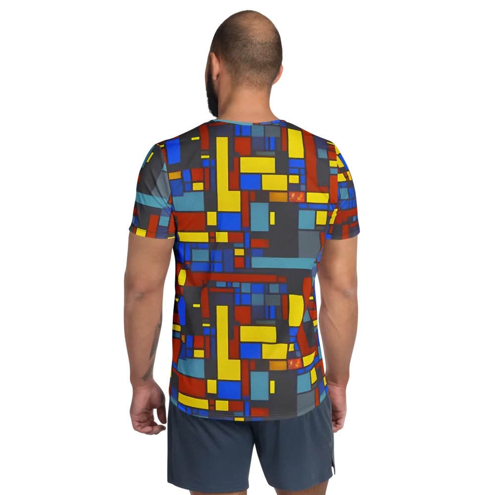 Cobalt Construct on Men's Athletic T-Shirt — Back