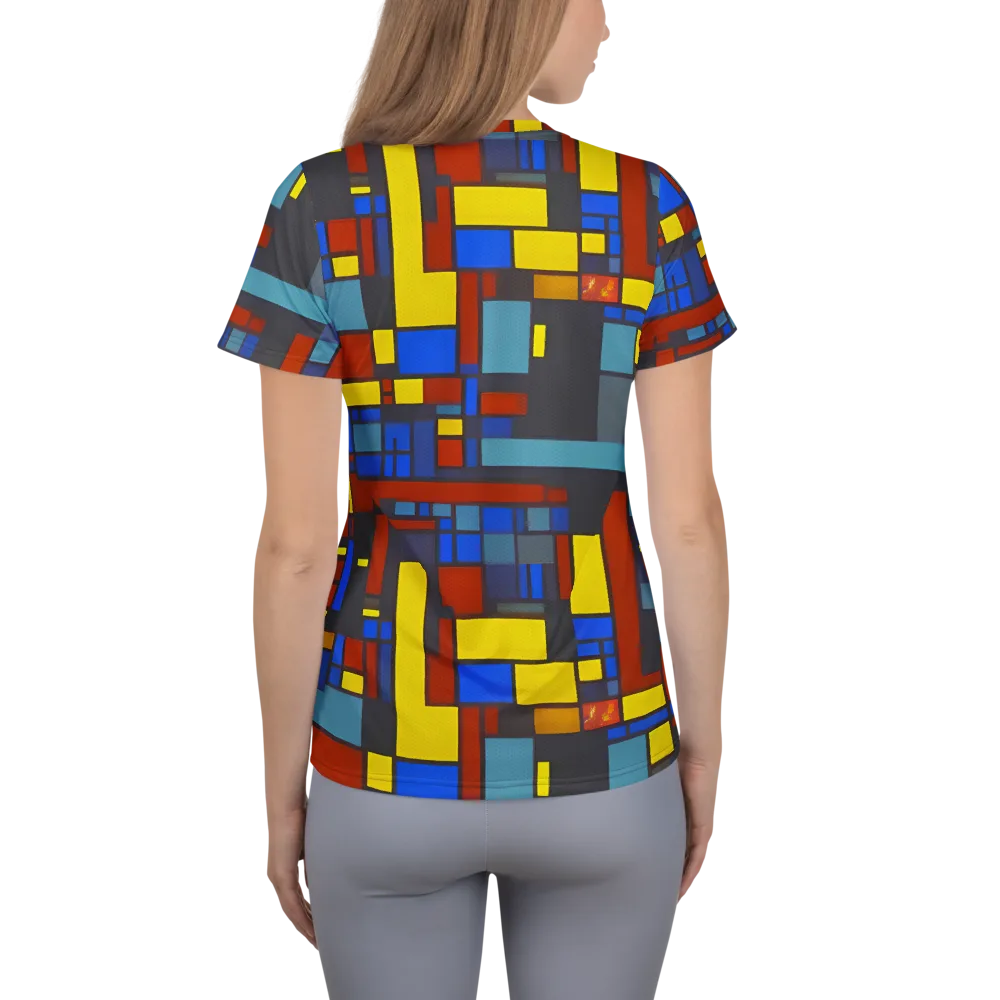 Cobalt Construct on Women's Athletic T-Shirt — Back