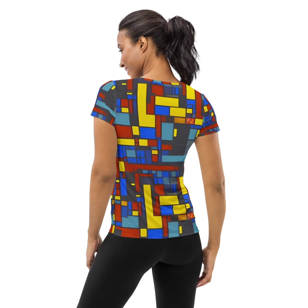 Cobalt Construct on Women's Athletic T-Shirt — Back