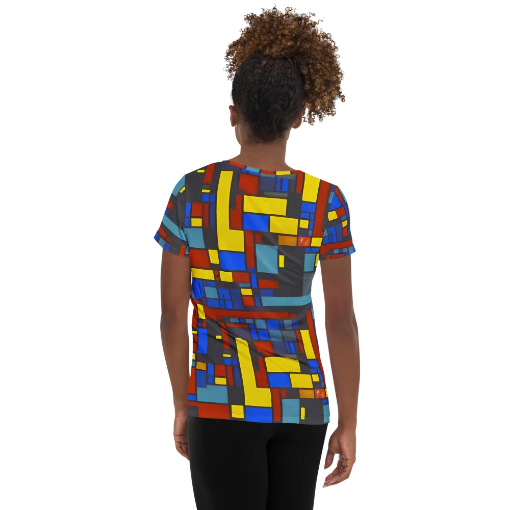 Cobalt Construct on Women's Athletic T-Shirt — Back