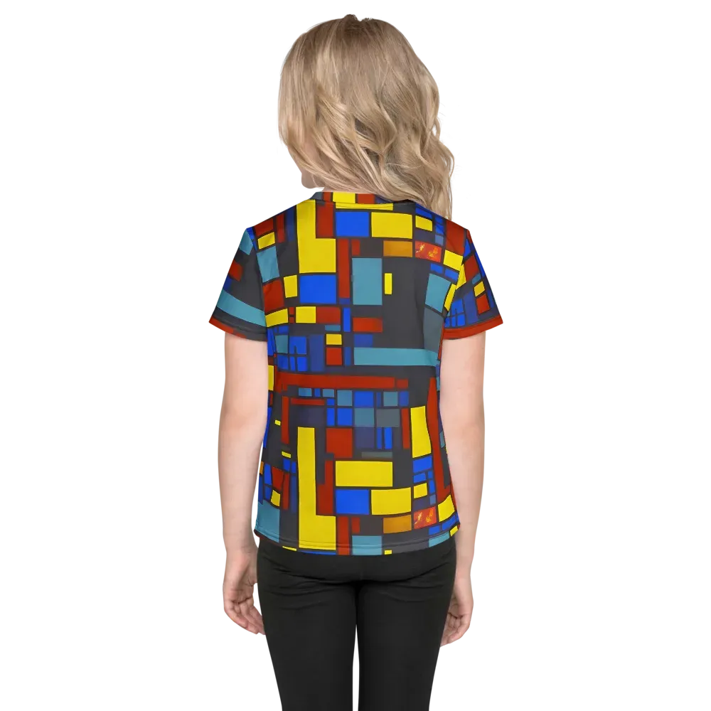 Cobalt Construct on Kids Crew Neck T-Shirt — Back