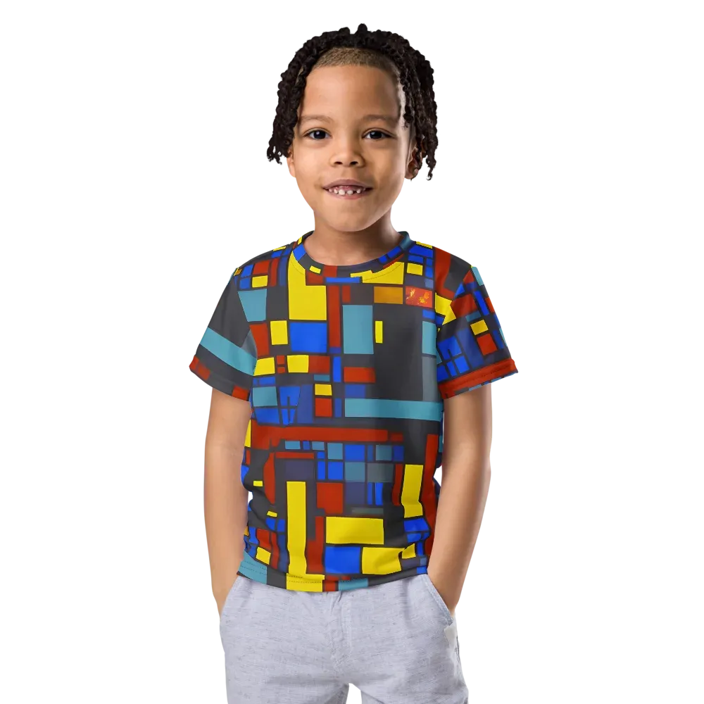 Cobalt Construct on Kids Crew Neck T-Shirt — Front