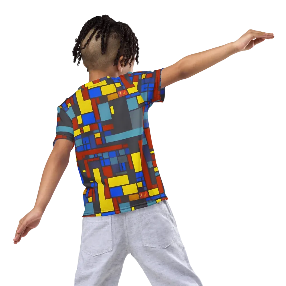 Cobalt Construct on Kids Crew Neck T-Shirt — Back