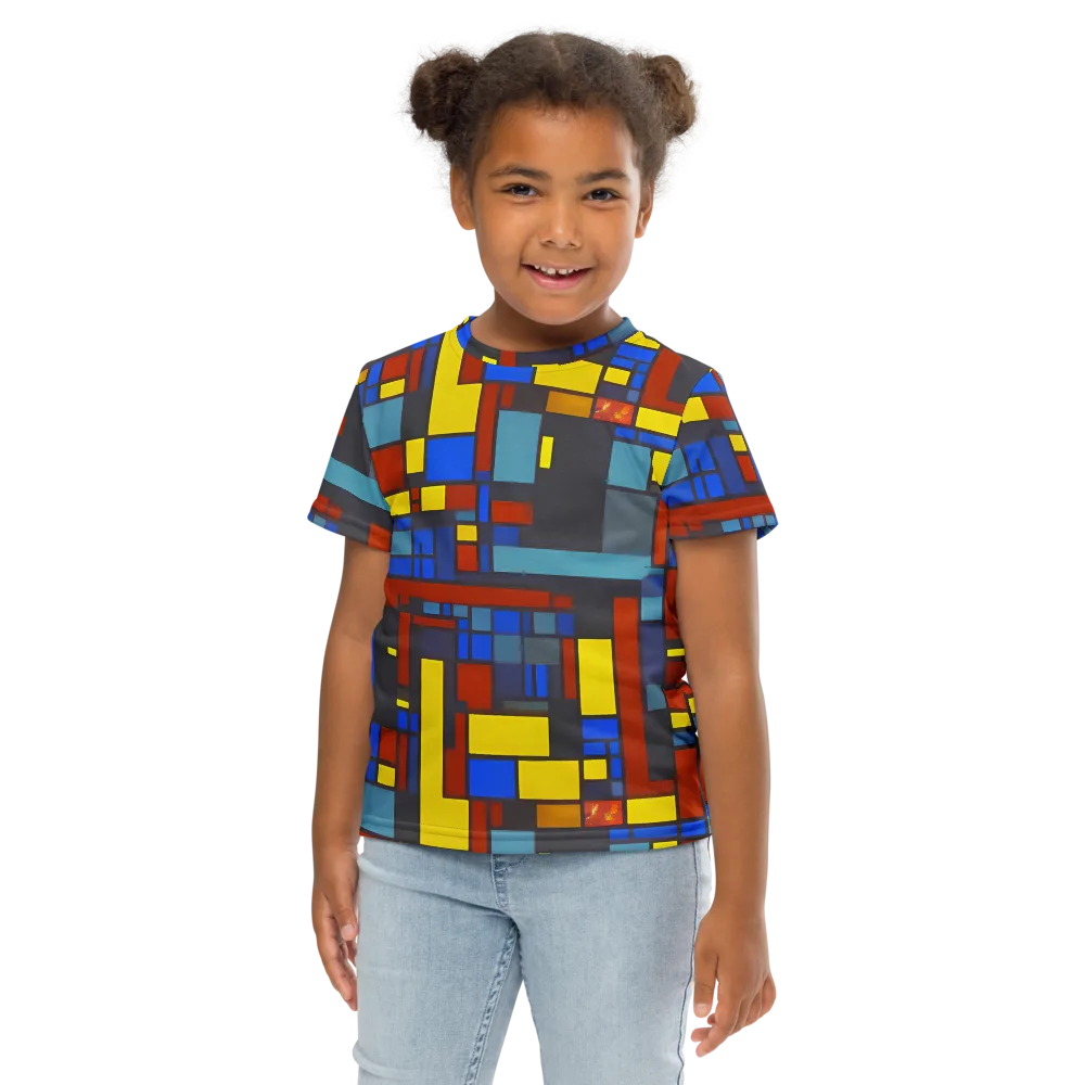 Cobalt Construct on Kids Crew Neck T-Shirt — Front