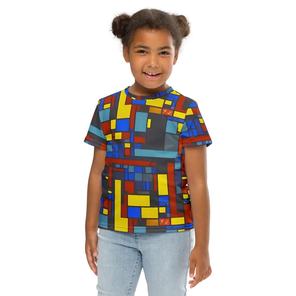 Cobalt Construct on Kids Crew Neck T-Shirt — Front