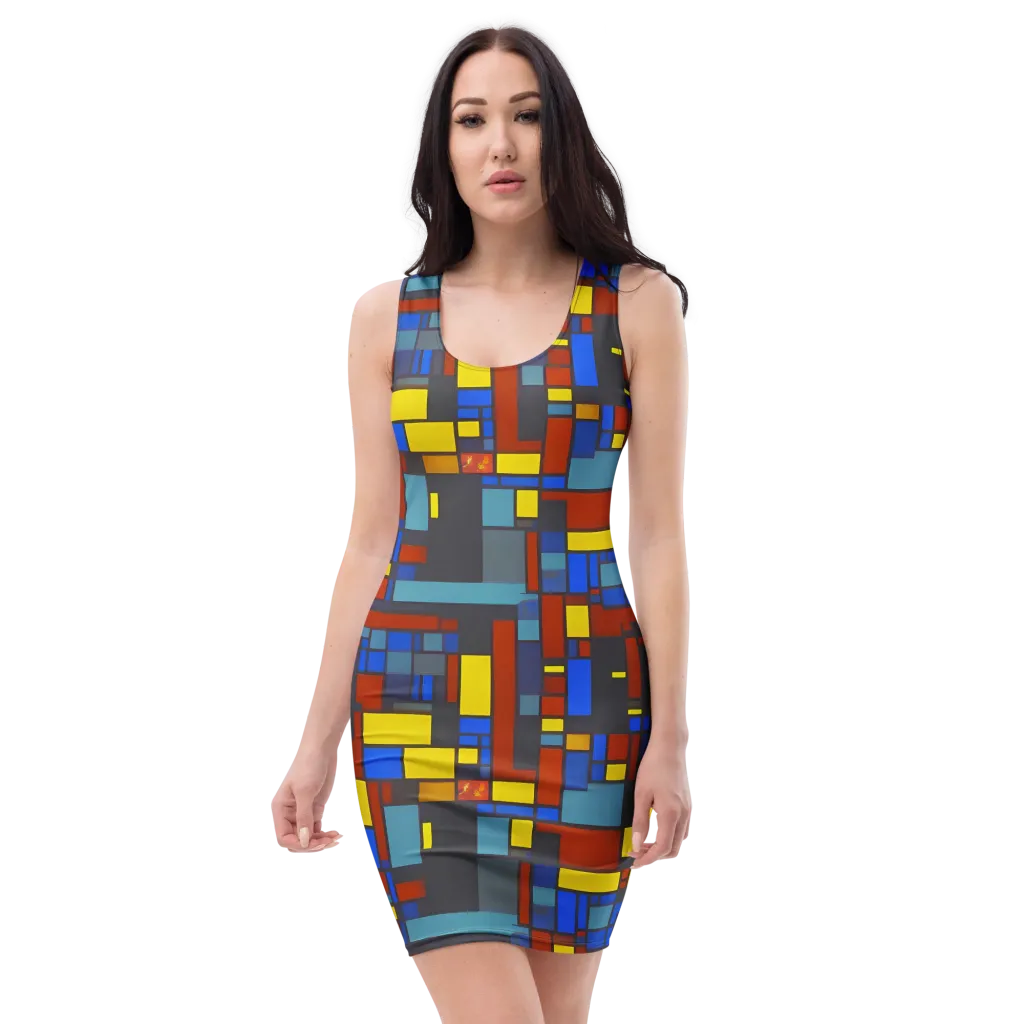 Cobalt Construct on Bodycon Dress — Front