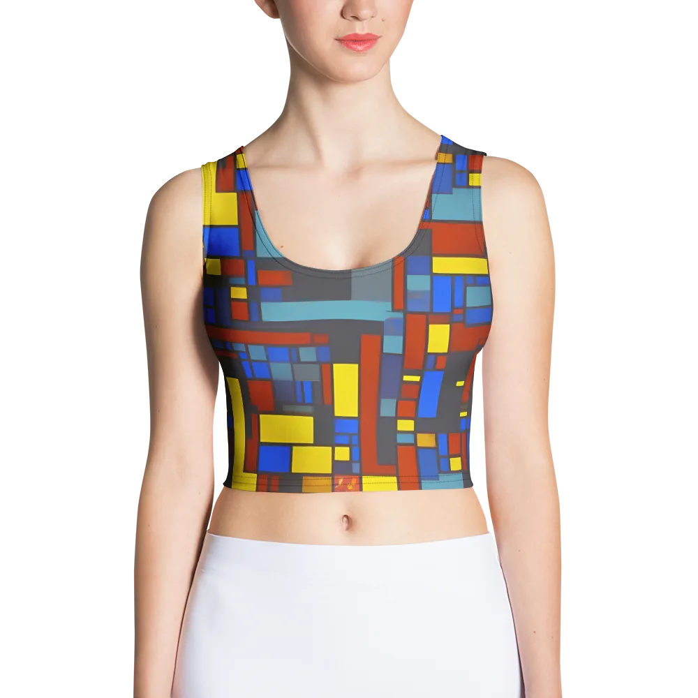Cobalt Construct on Crop Top — Front