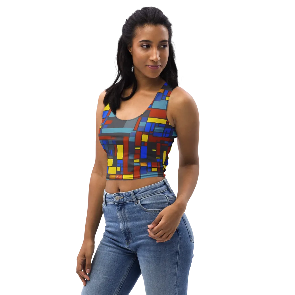 Cobalt Construct on Crop Top — Left Front