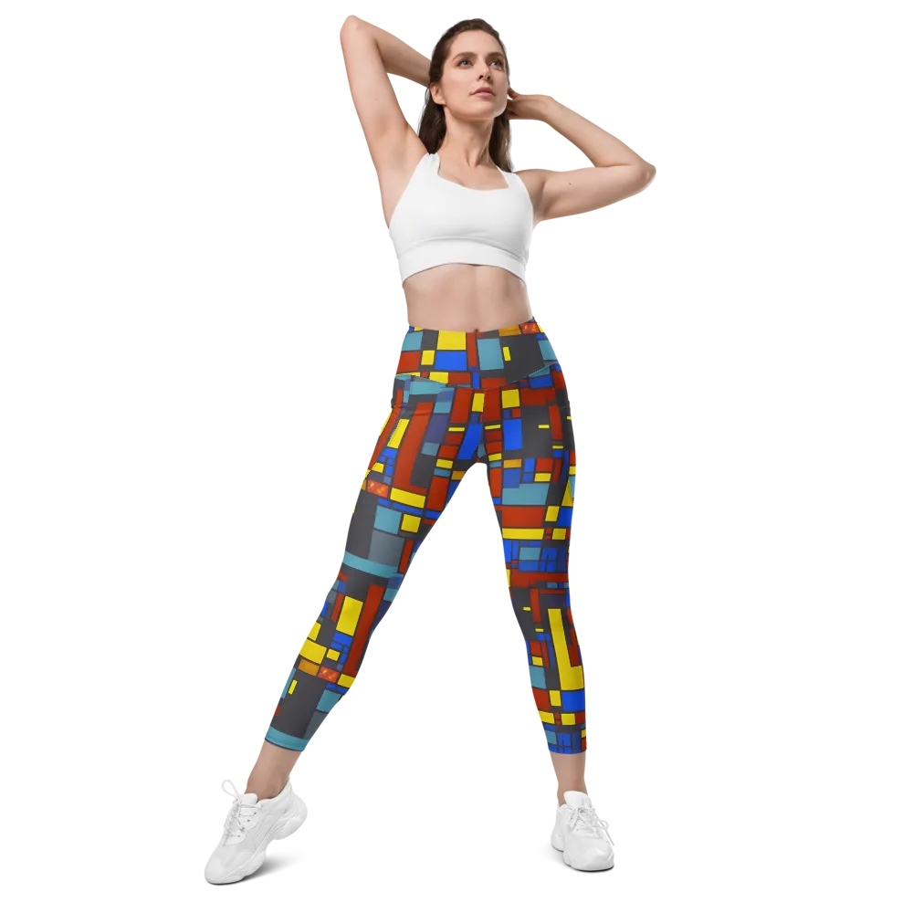 Cobalt Construct on Leggings with Pockets — Front
