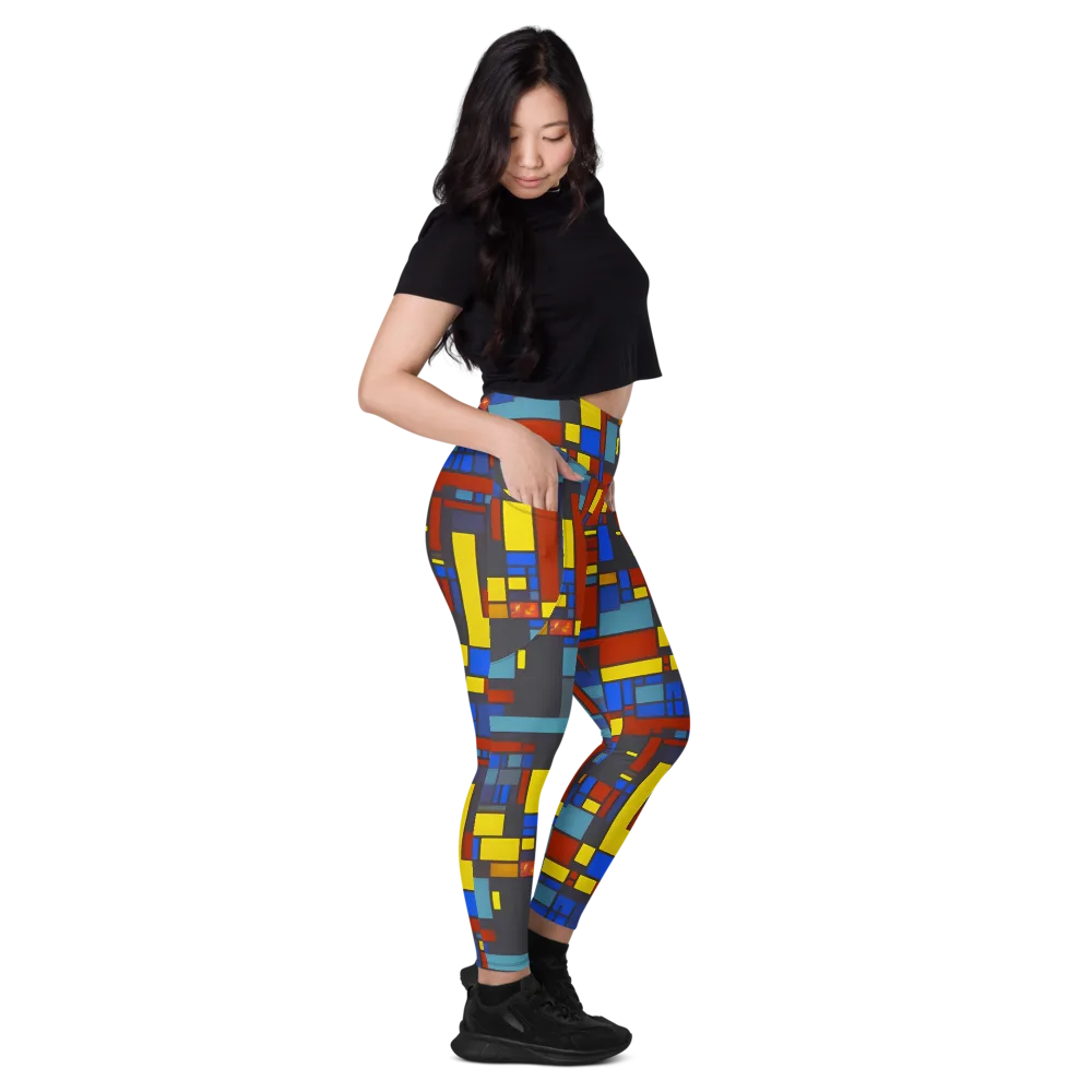 Cobalt Construct on Leggings with Pockets — Right