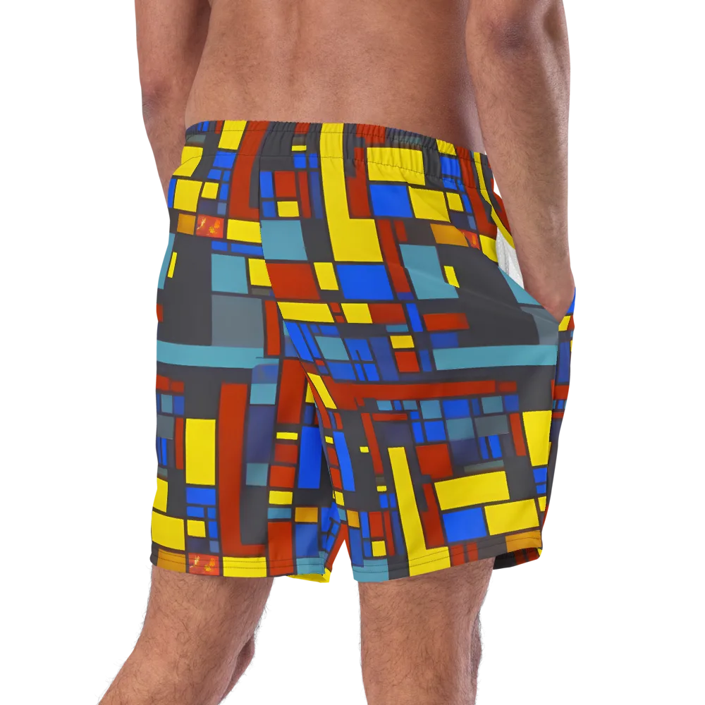 Cobalt Construct on Swim Trunks — Right Back