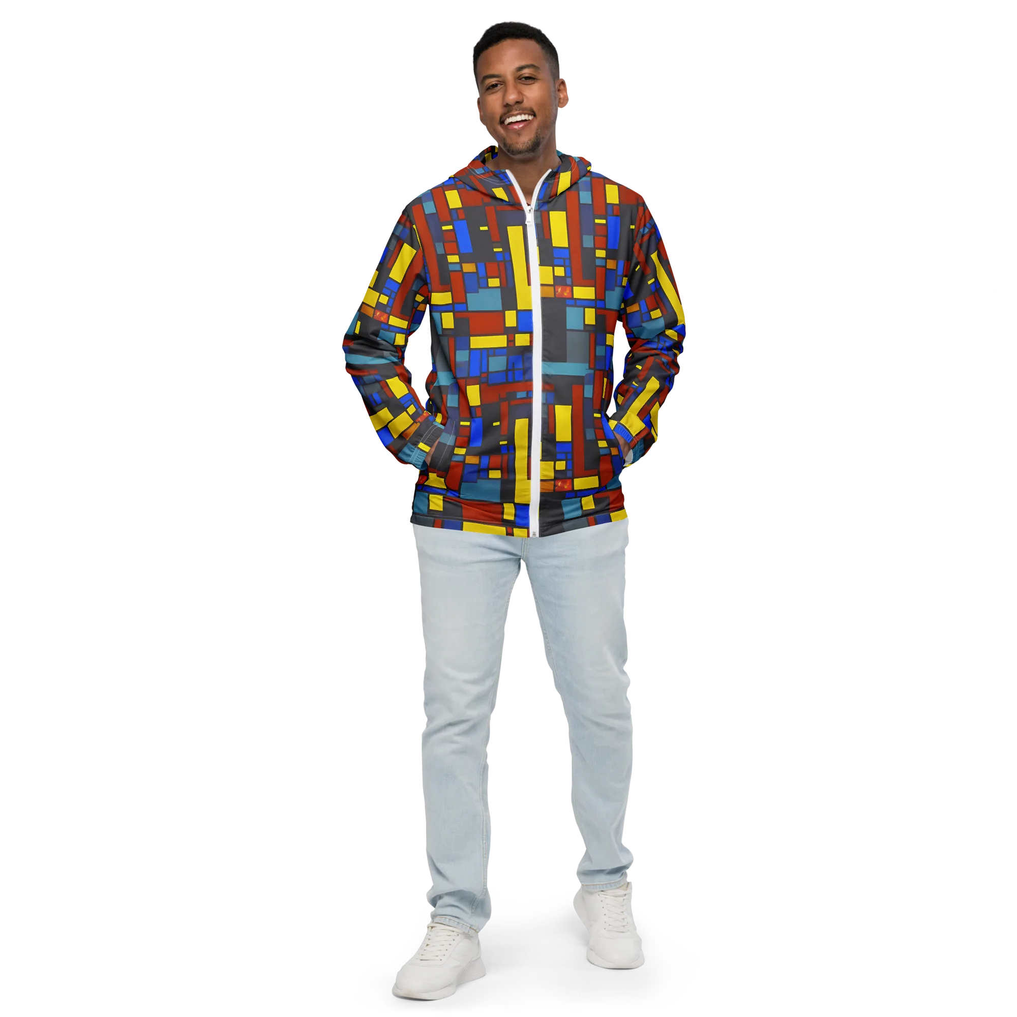 Cobalt Construct on Men's Windbreaker — Front