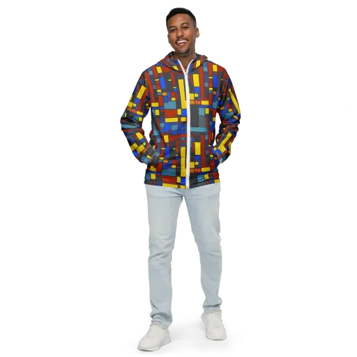 Cobalt Construct on a Men's Windbreaker