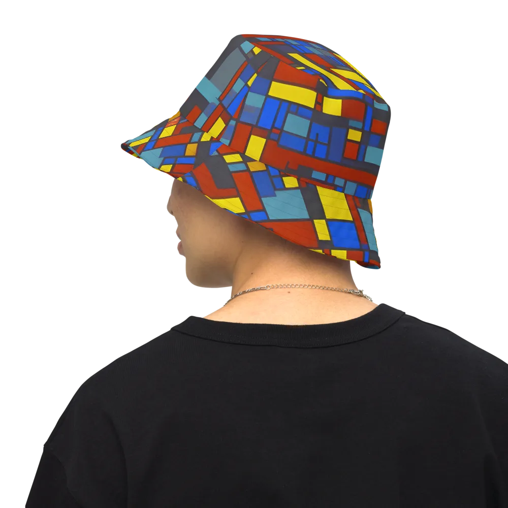 Cobalt Construct on Reversible Bucket Hat — Back Inside