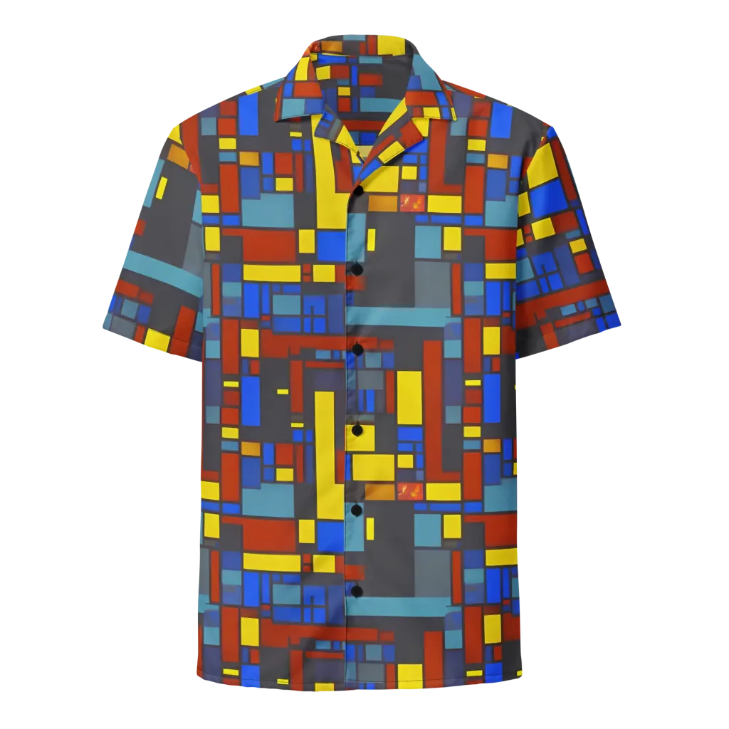 Cobalt Construct on Button Shirt — Front