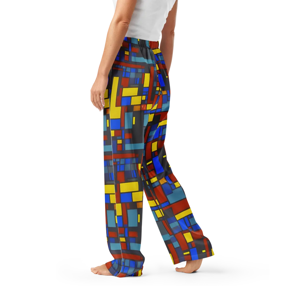 Cobalt Construct on Women's Pajama Pants — Left
