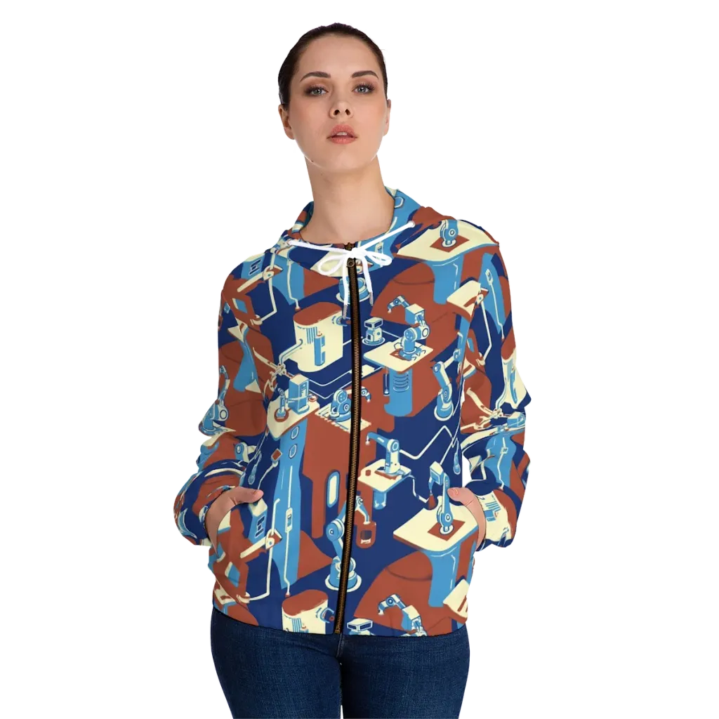 Automata Atelier on Women's Full-Zip Hoodie — Front On Person