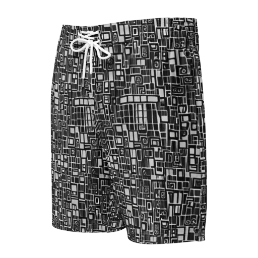 Monochrome Maze on a Men's Board Shorts