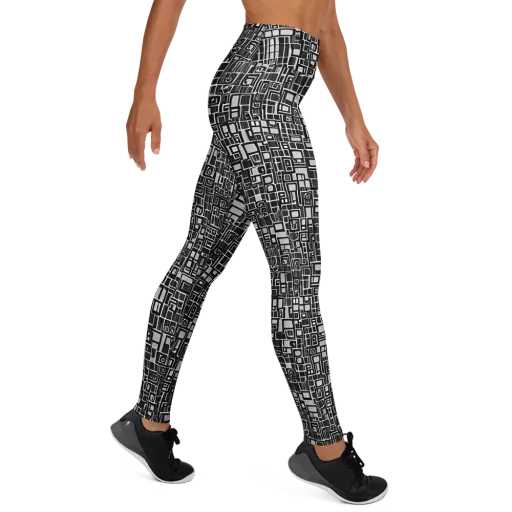 Monochrome Maze on a Yoga Leggings