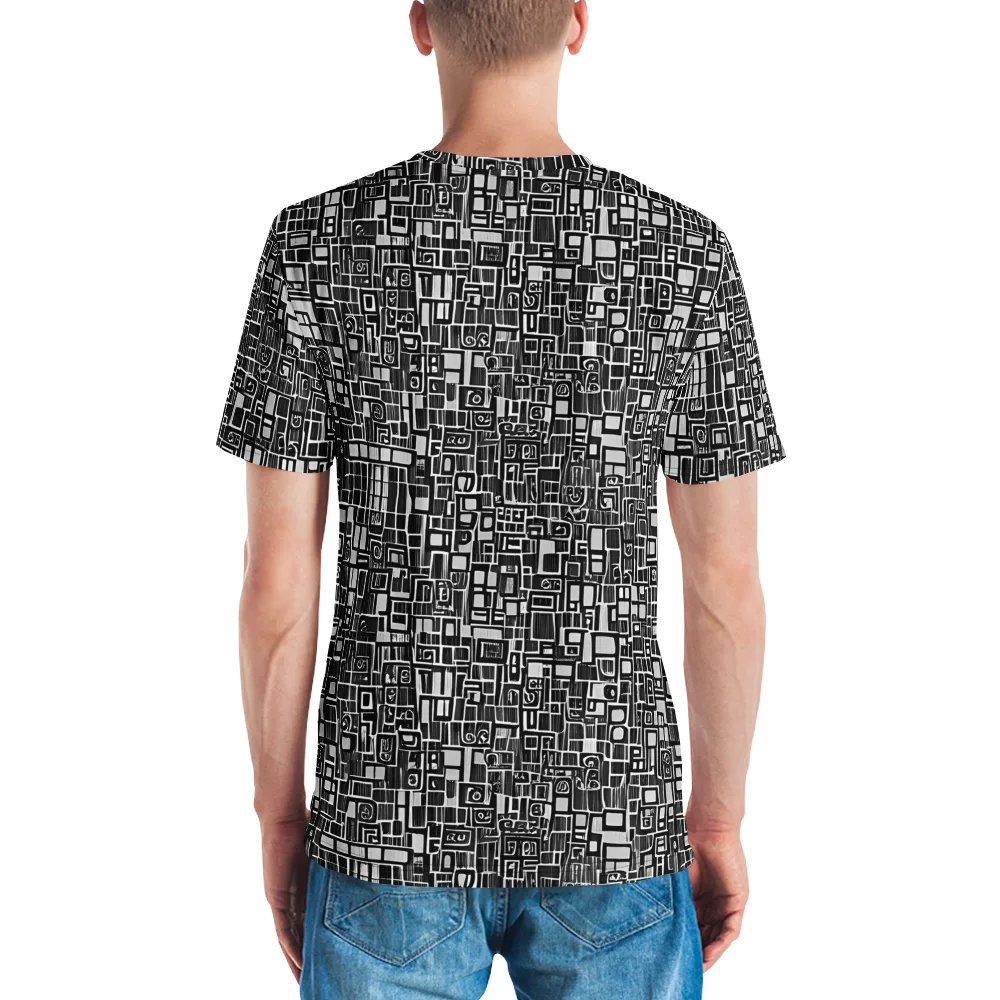 Monochrome Maze on Men's Crew Neck T-Shirt — Back