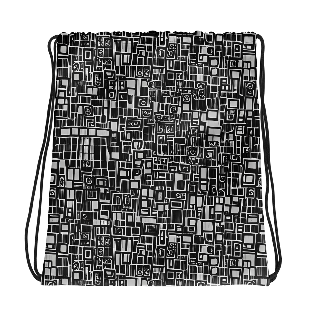 Monochrome Maze on Drawstring Bag — Photo