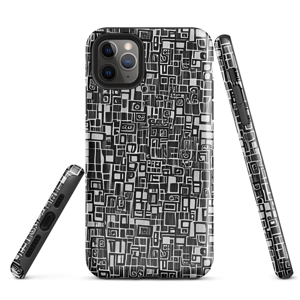 Monochrome Maze on Tough Case for iPhone® — Front