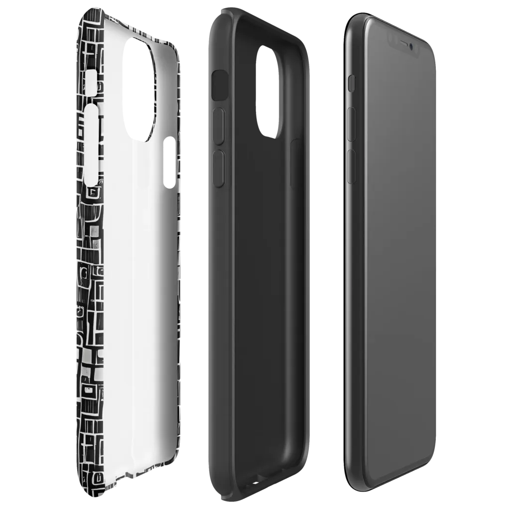 Monochrome Maze on Tough Case for iPhone® — Right