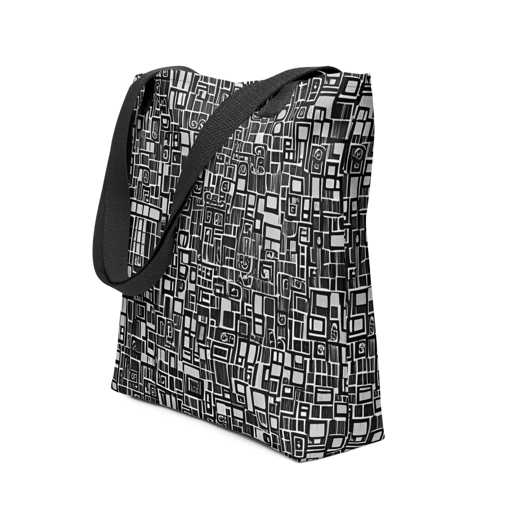 Monochrome Maze on Tote Bag — Front