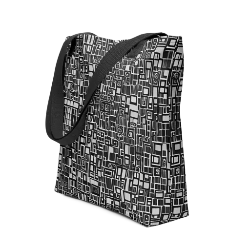 Monochrome Maze on a Tote Bag