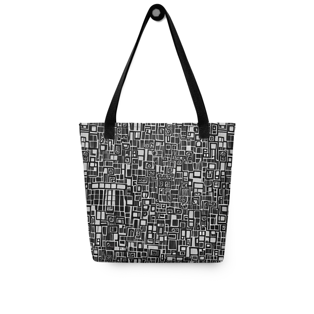 Monochrome Maze on Tote Bag — Front
