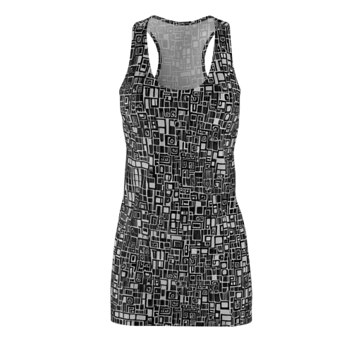 Monochrome Maze on a Racerback Dress