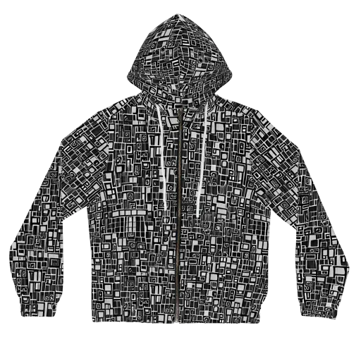 Monochrome Maze on a Women's Full-Zip Hoodie
