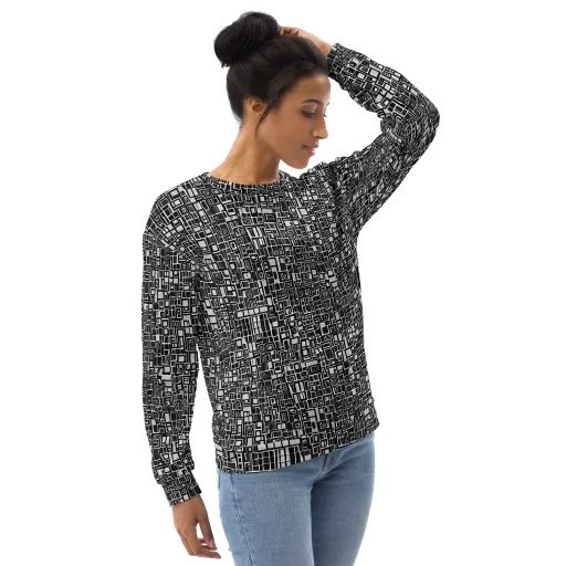 Monochrome Maze on a Sweatshirt
