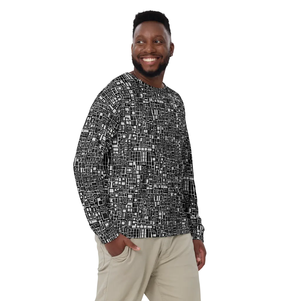 Monochrome Maze on Sweatshirt — Front