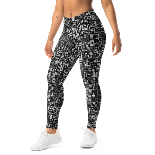Monochrome Maze on a Leggings