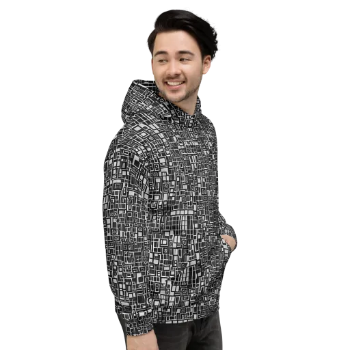 Monochrome Maze on a Hoodie